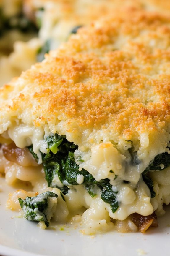 creamy onion spinach casserole