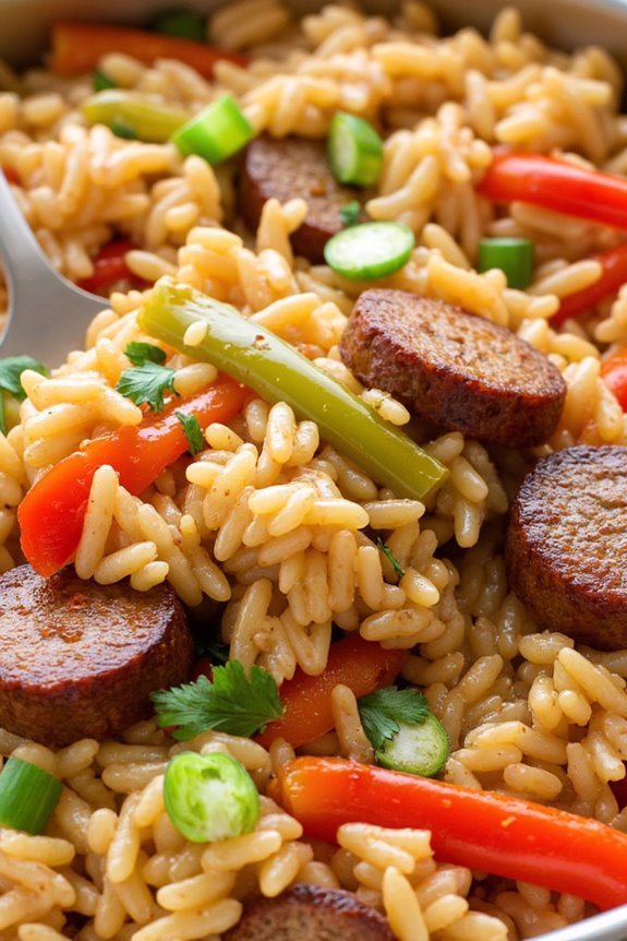 creamy sausage and rice