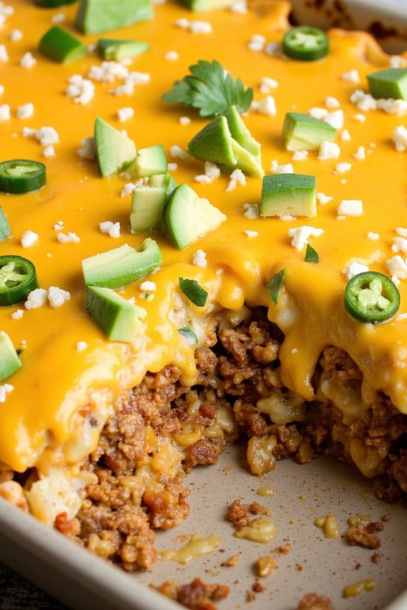 creamy taco rice casserole