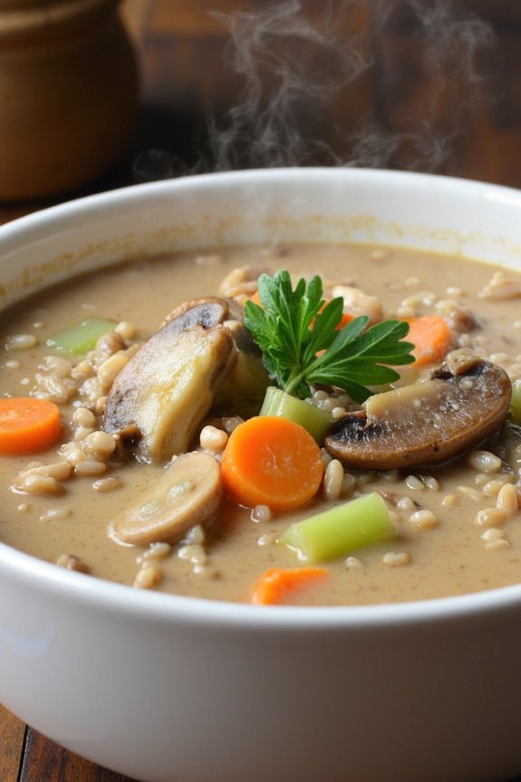 creamy vegetarian mushroom soup