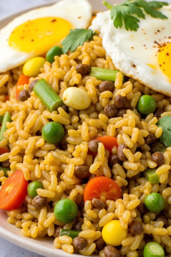 crispy curry lentil fried rice