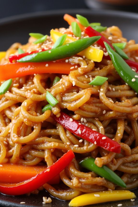crispy noodles with honey glaze