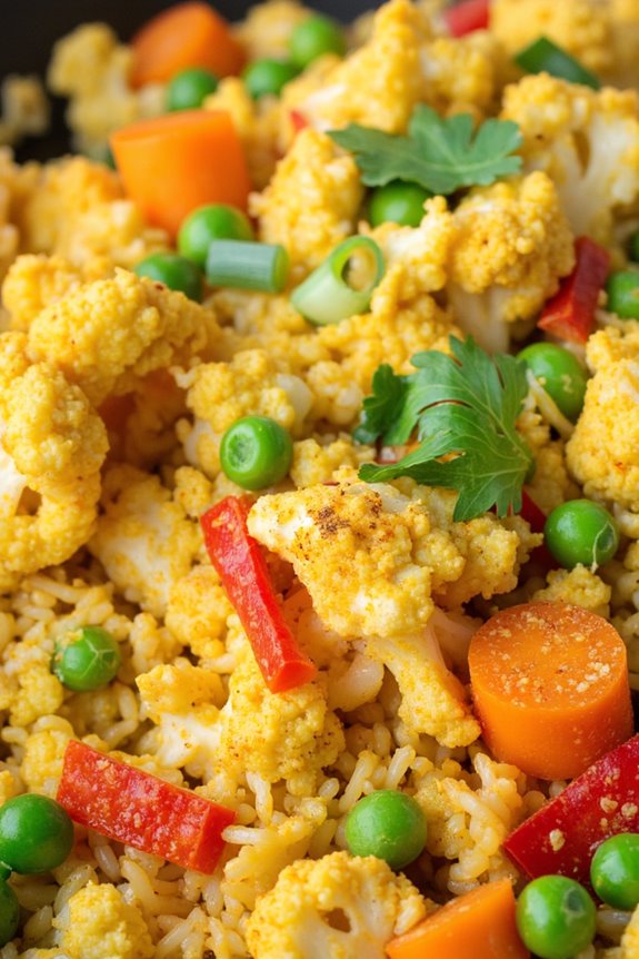 curry infused cauliflower rice dish