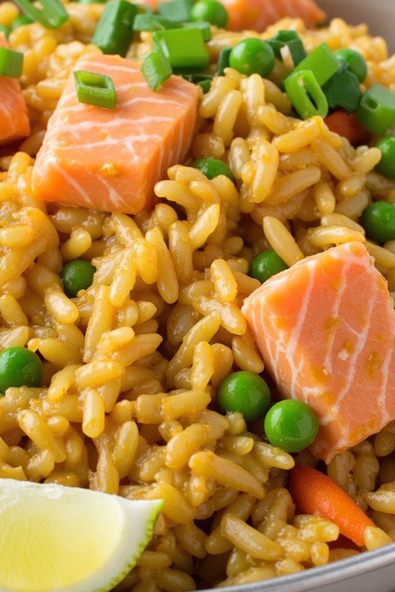 curry infused salmon fried rice