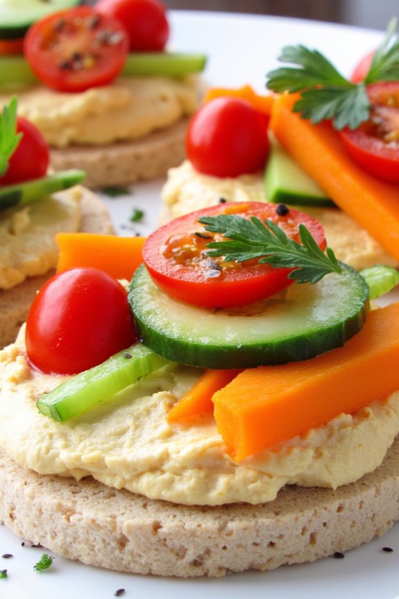 delicious hummus vegetable snack