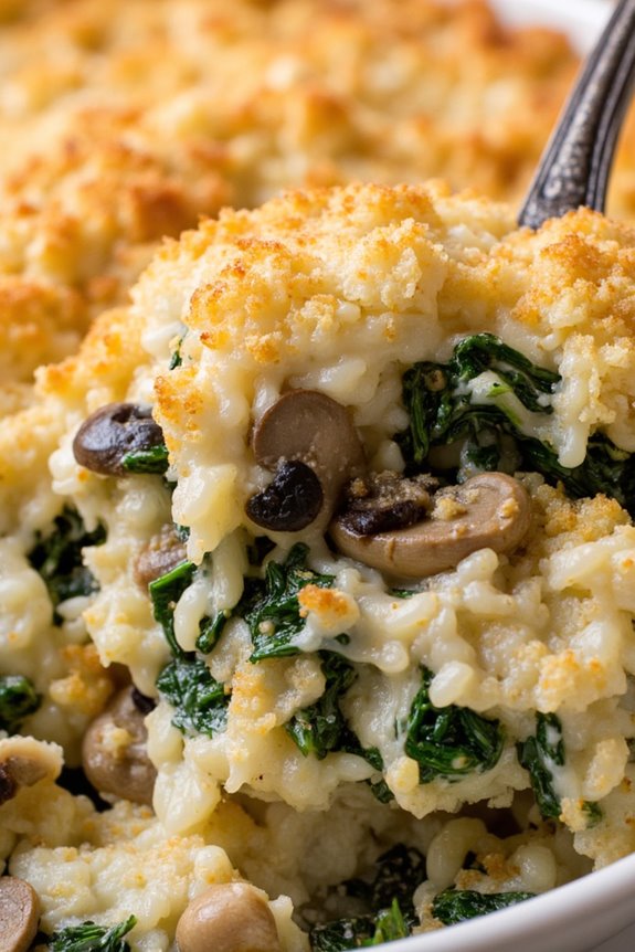 delicious spinach mushroom casserole