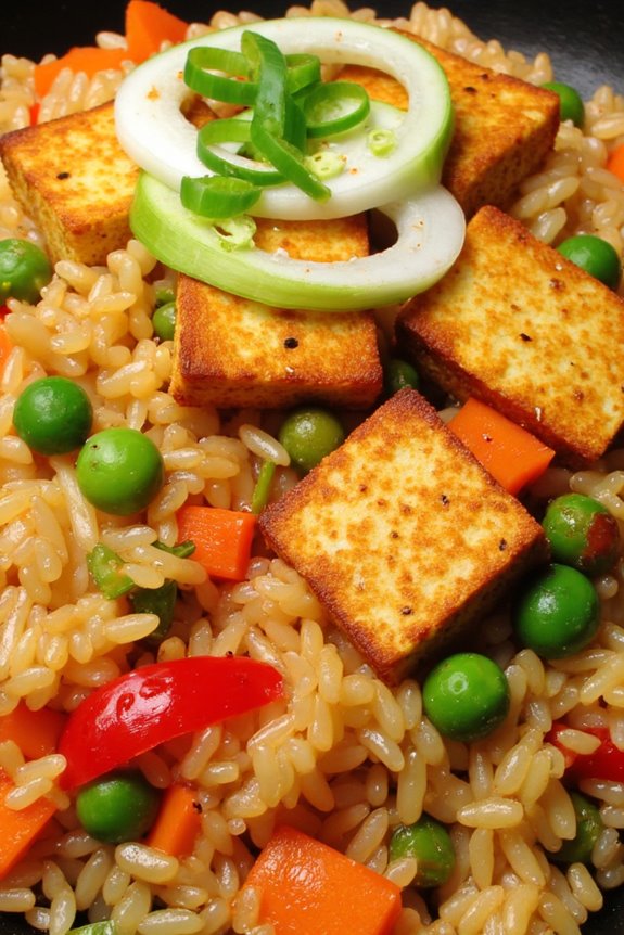 delicious tofu vegetable fried rice