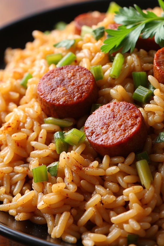 flavorful cajun sausage rice