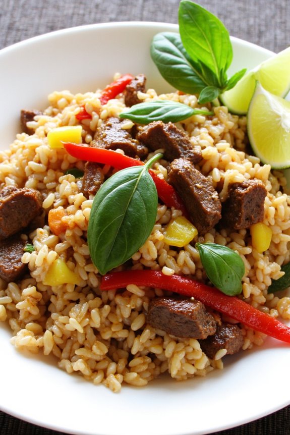 flavorful thai basil beef