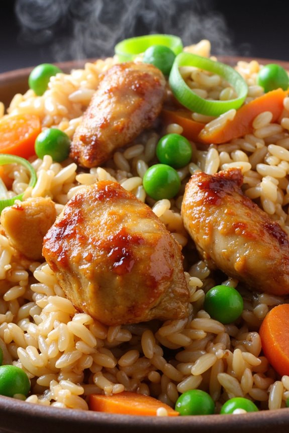 garlic ginger teriyaki fried rice