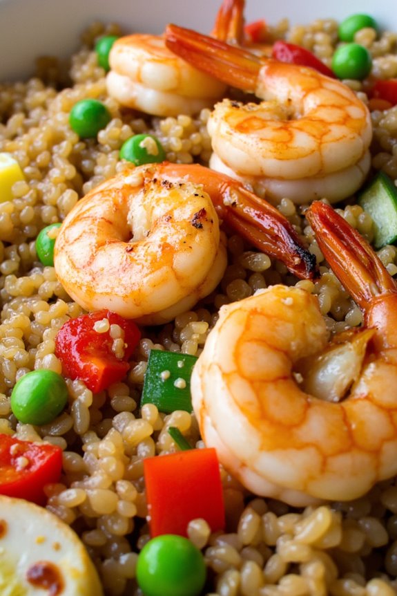 garlic shrimp quinoa fried rice