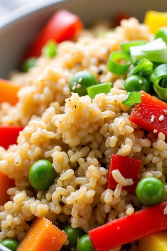 ginger garlic quinoa fried rice