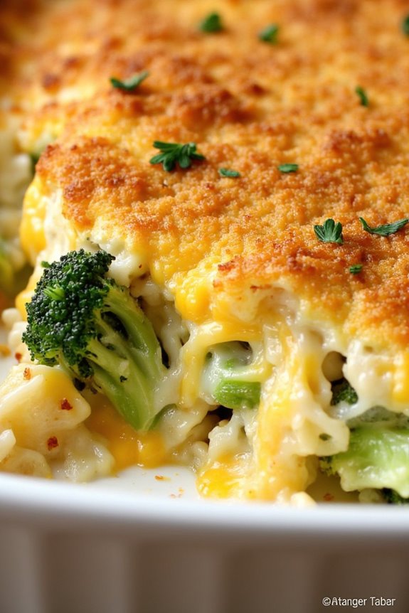 gourmet cheesy broccoli casserole