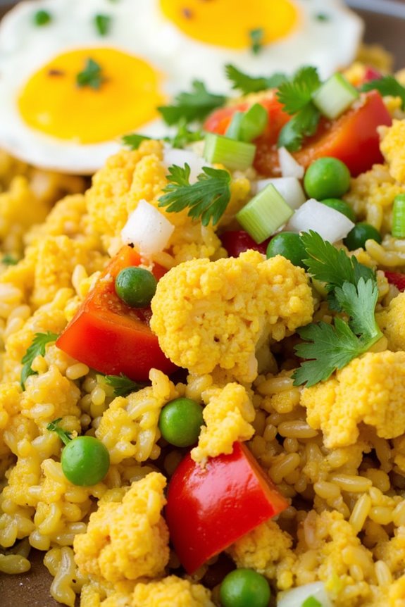 healthy curry cauliflower fried rice