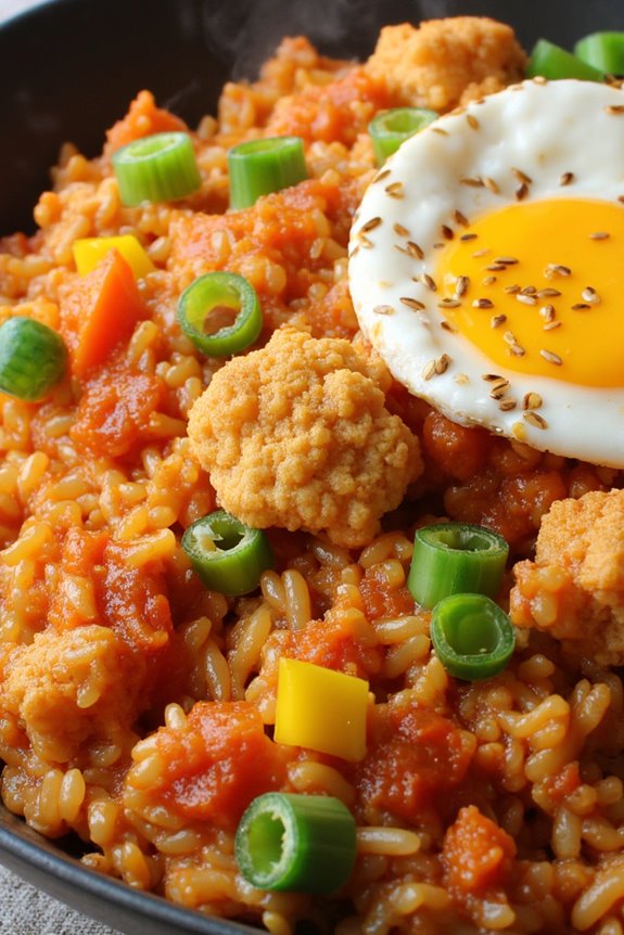 healthy kimchi cauliflower fried rice