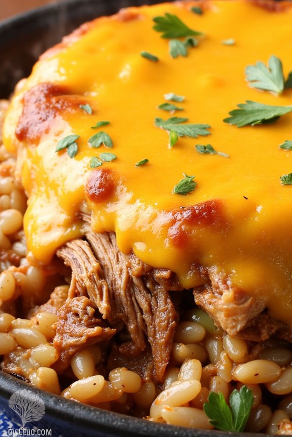 hearty bbq pulled pork casserole