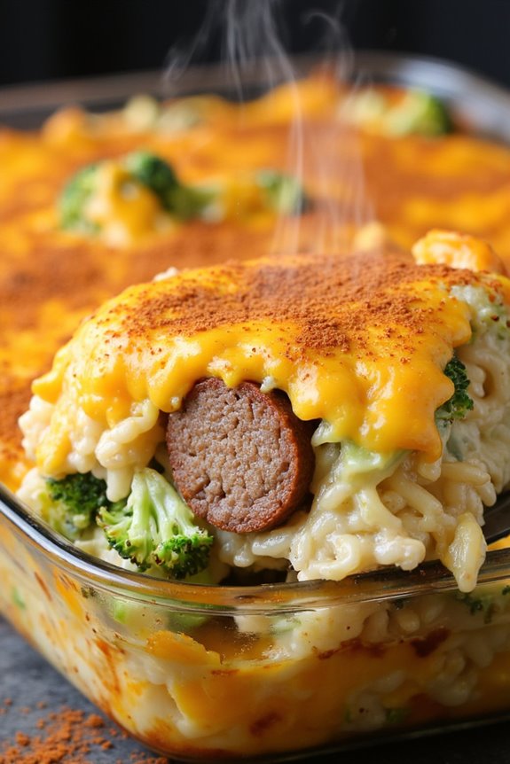 hearty casserole with sausage