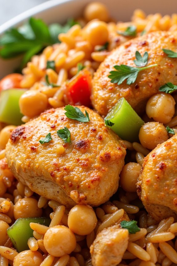 hearty chicken chickpea rice