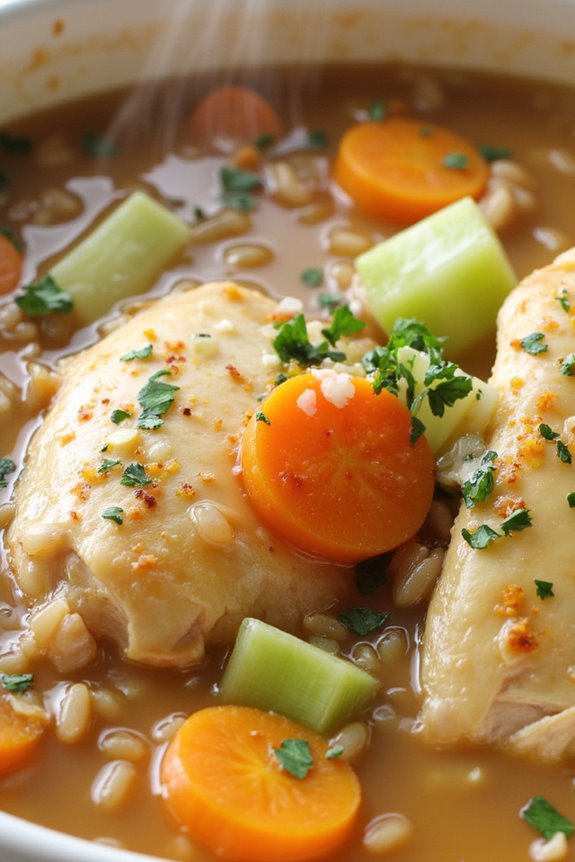 hearty garlic parmesan soup