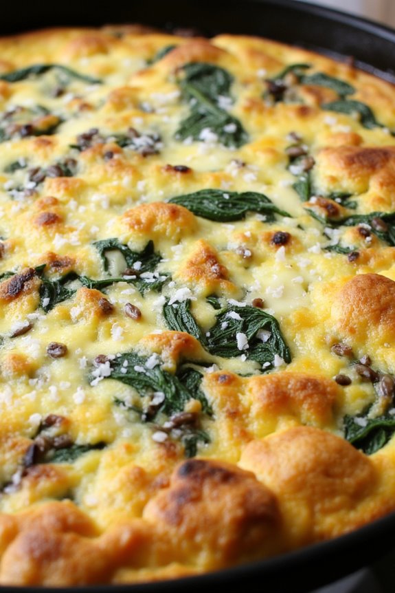 hearty spinach wild rice frittata