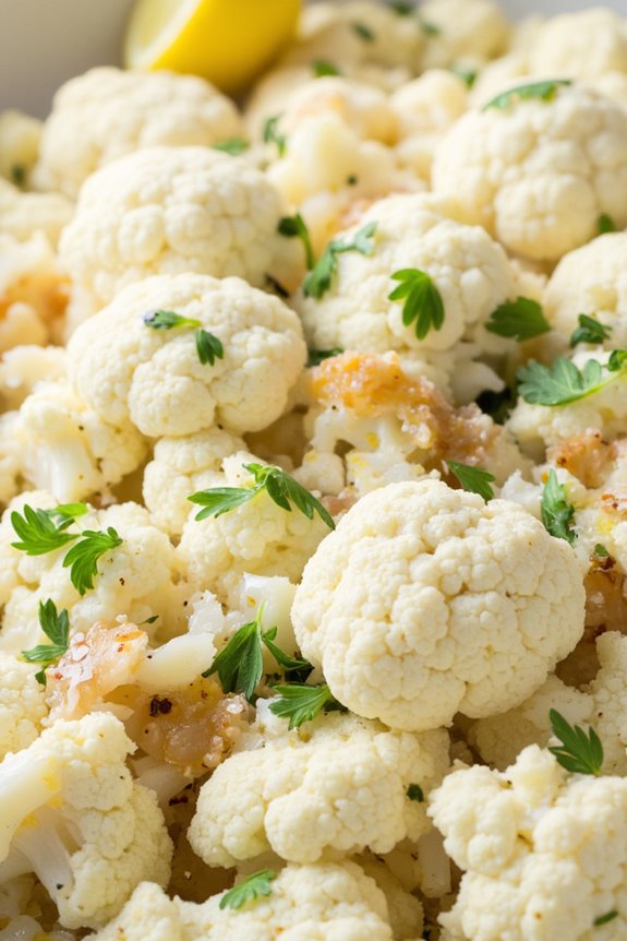 herb crusted cauliflower rice pilaf