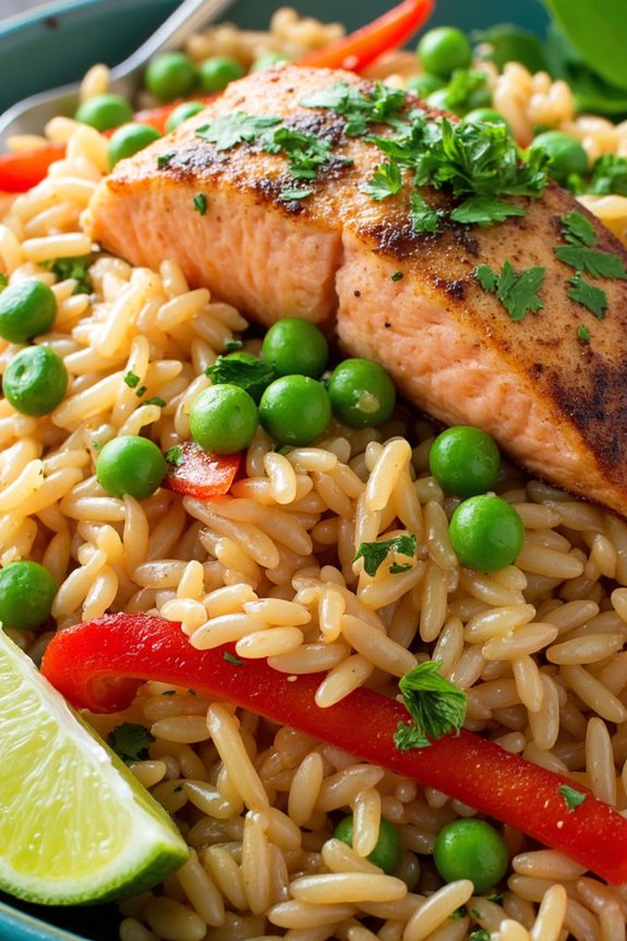herb infused salmon fried rice