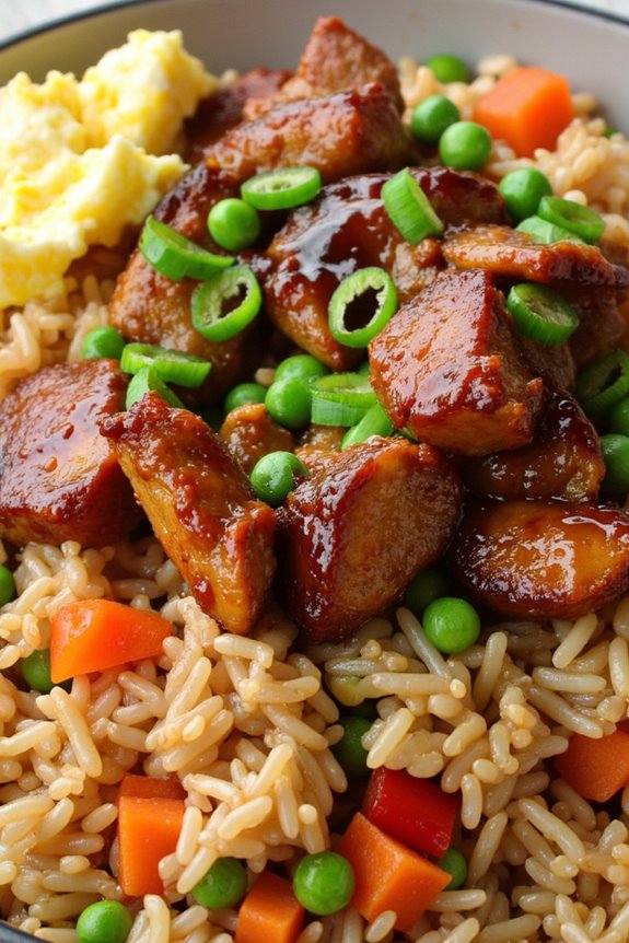 hoisin glazed pork fried rice