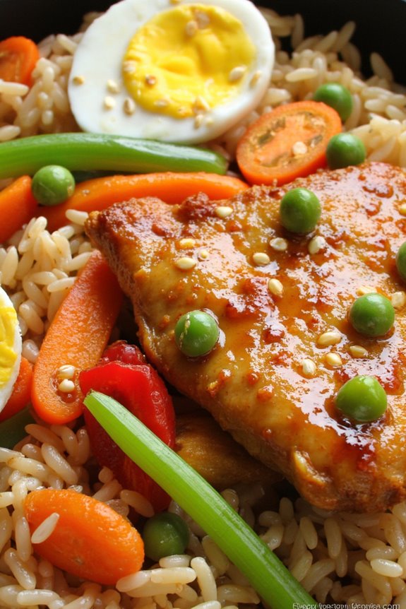 honey garlic chicken fried rice