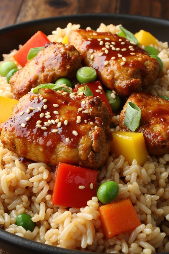 honey teriyaki chicken fried rice