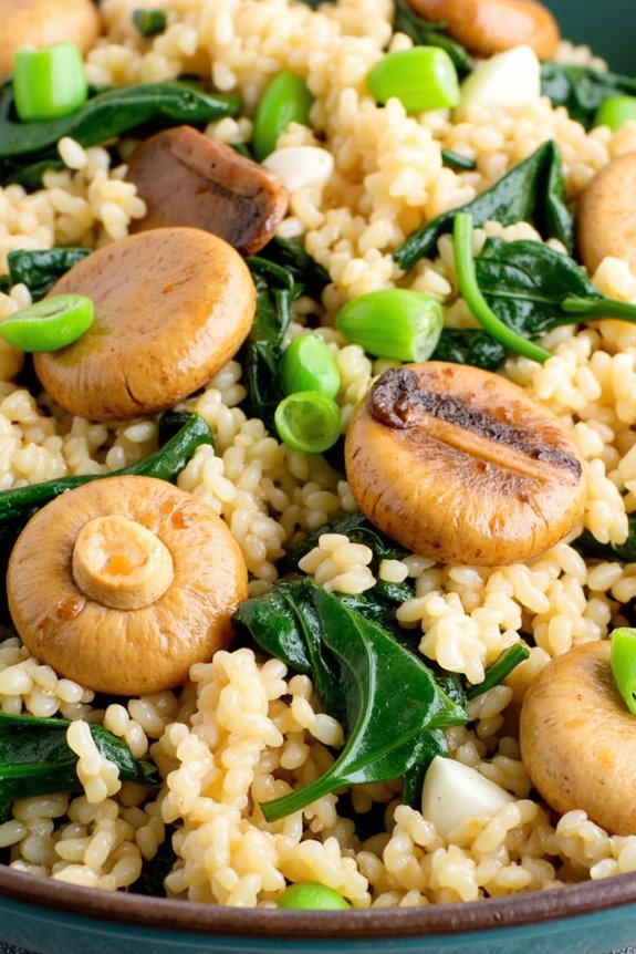 keto mushroom spinach fried rice