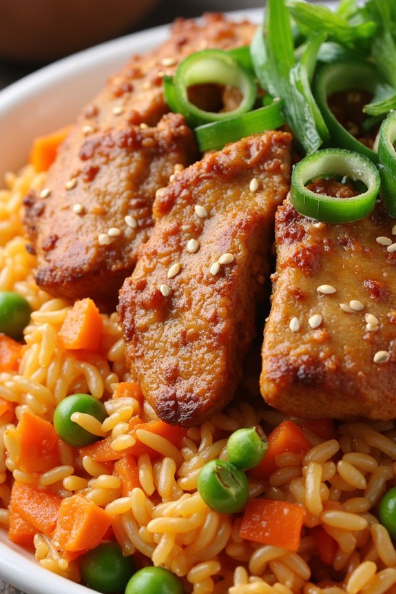 kimchi infused pork fried rice