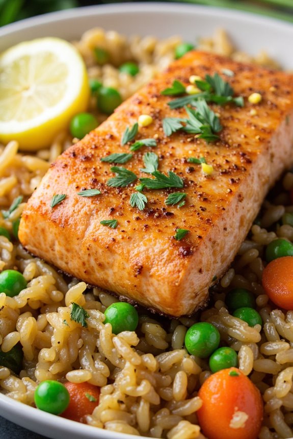 lemon herb salmon fried rice