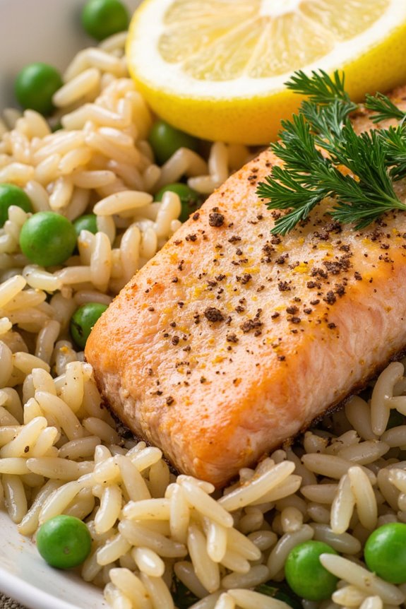 lemon herb salmon rice