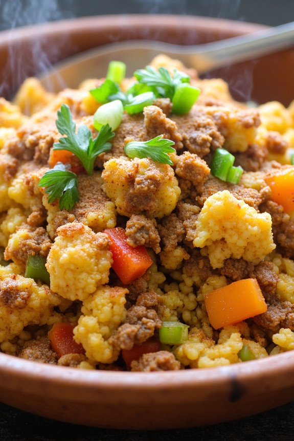 low carb dirty cauliflower rice