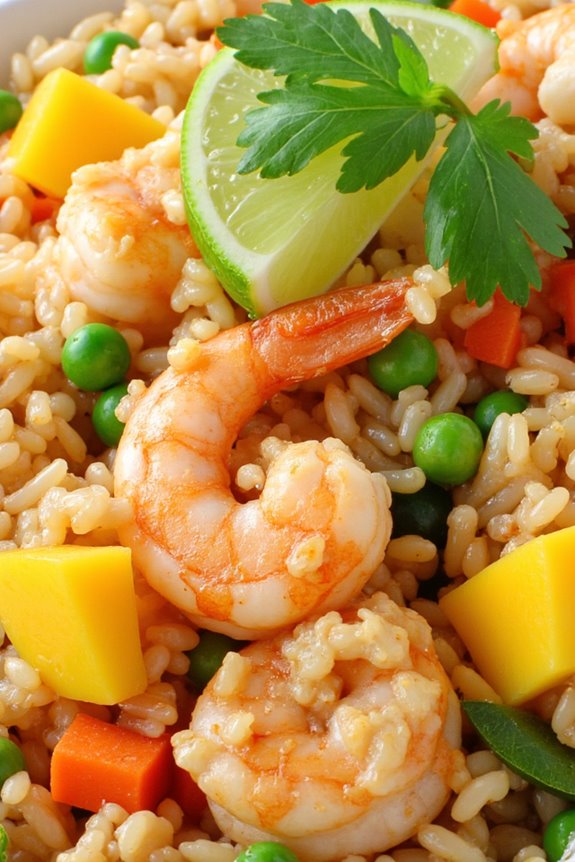 mango shrimp fried rice delight