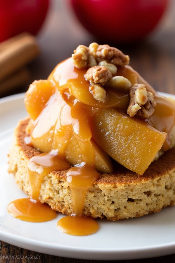 maple glazed apple rice cakes