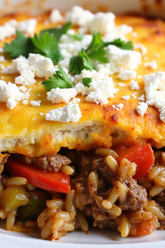 mediterranean beef rice casserole