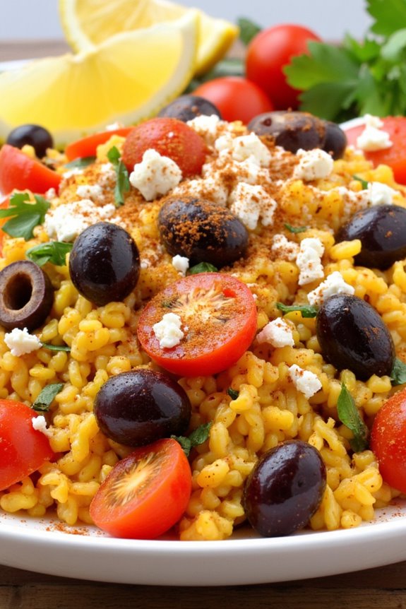 mediterranean cauliflower rice dish