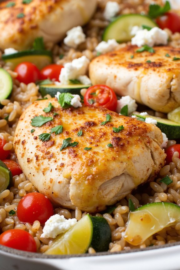 mediterranean chicken rice bake