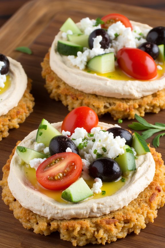 mediterranean hummus rice cakes