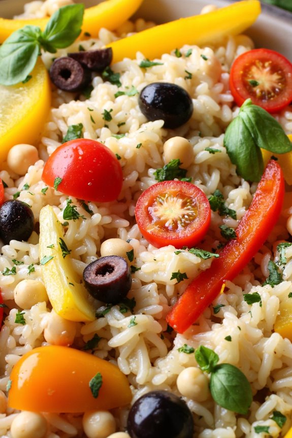 mediterranean plant based rice casserole