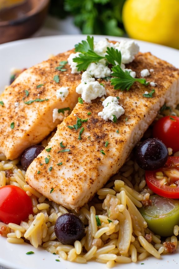 mediterranean salmon fried rice