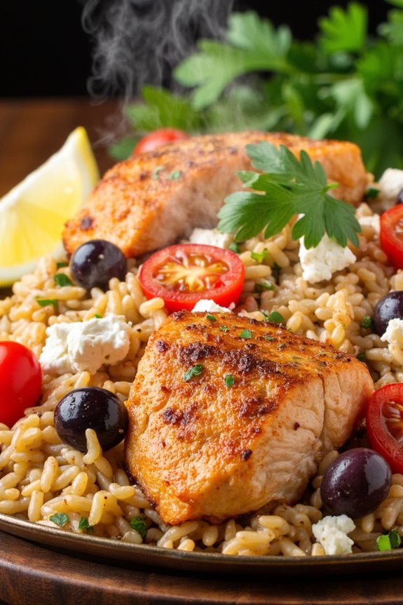 mediterranean salmon fried rice