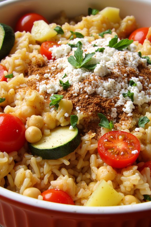 mediterranean vegetarian rice casserole