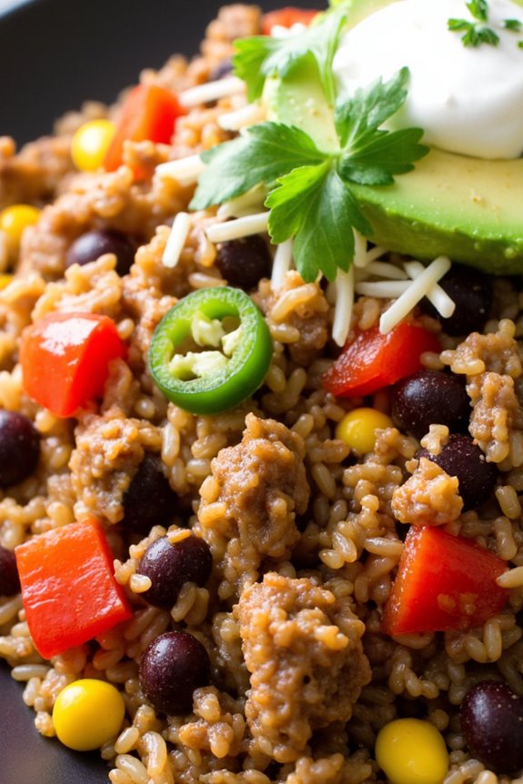 mexican style beef fried rice