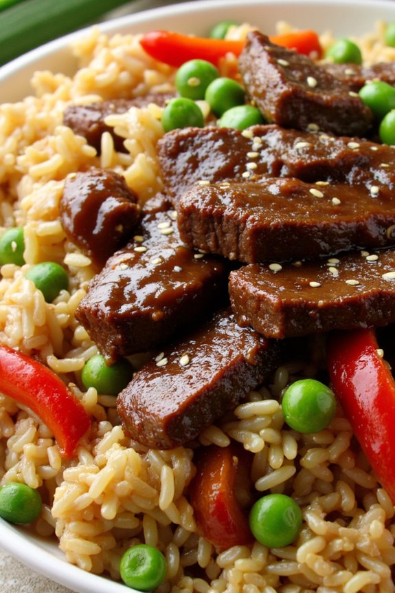 mongolian beef rice fusion