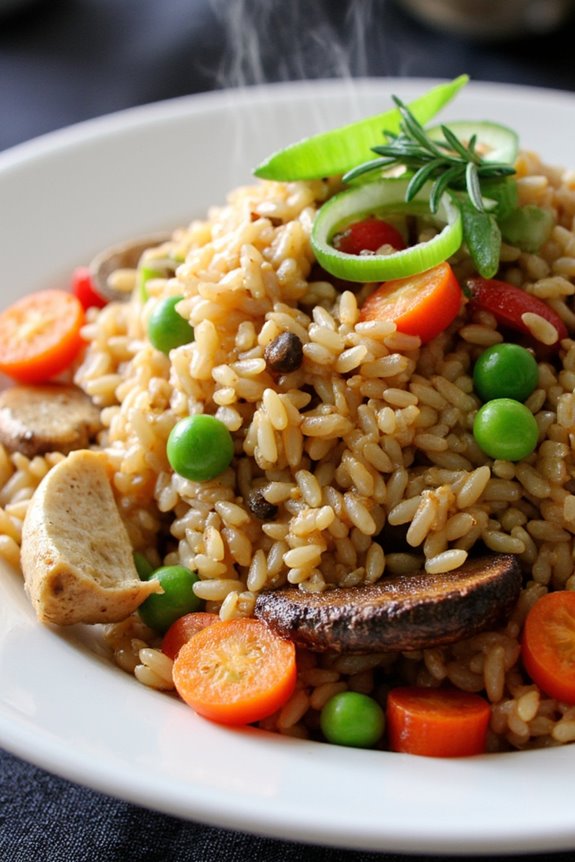 morel mushroom thyme rice