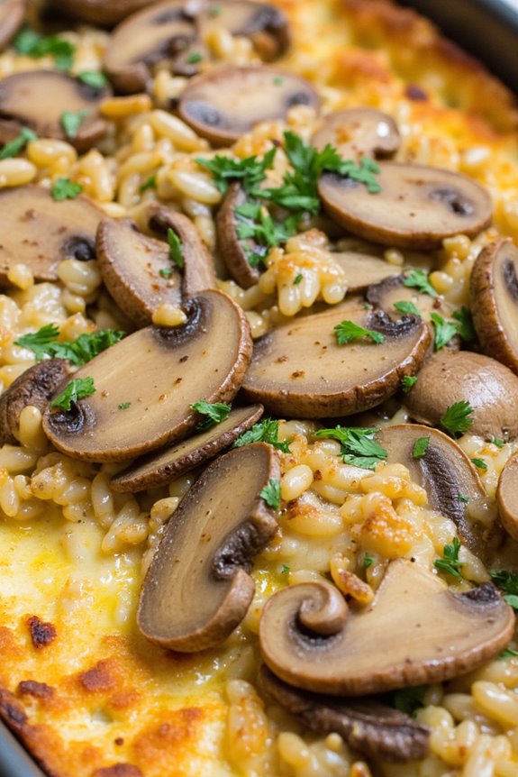mushroom herb brown rice casserole