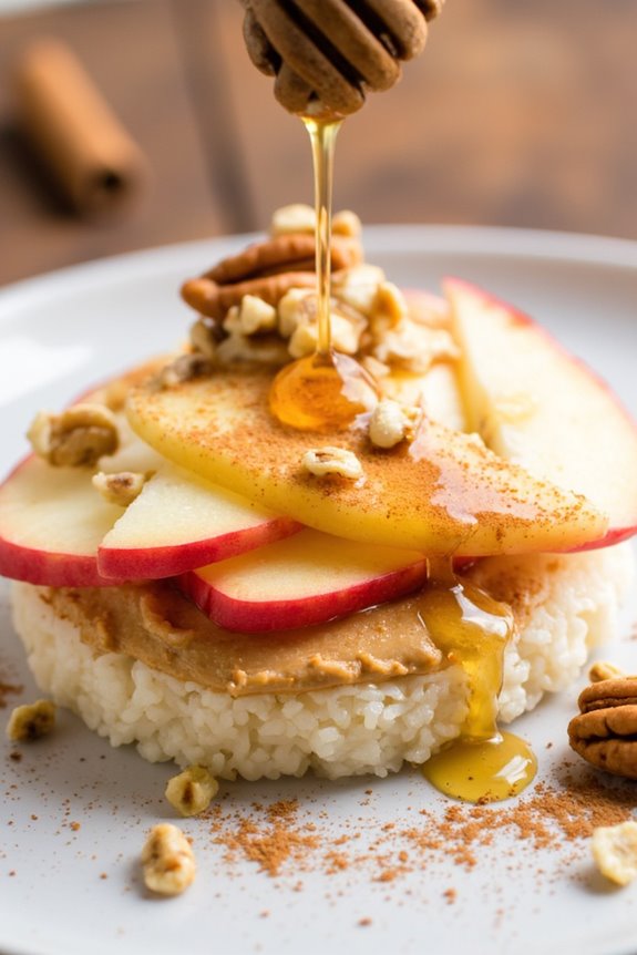 nut butter apple rice cakes