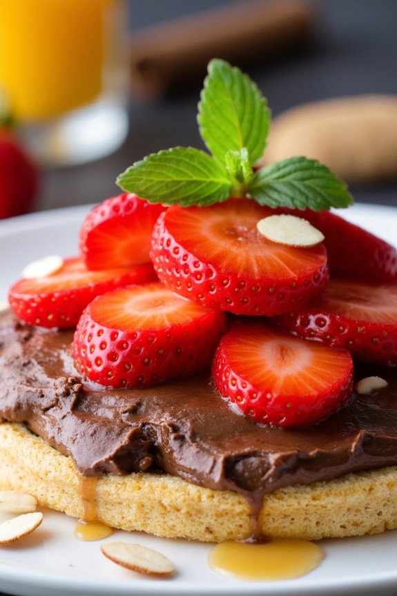 nutella strawberry rice cake treat